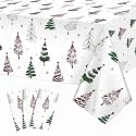 3 Pack Christmas Tablecloth, 54 x 108 Inch Christmas Tree Table Cover