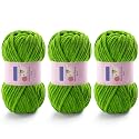 Chunky Chenille Yarn for Crocheting, #6 Green Baby Blanket Yarn for Crochet