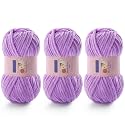 Chunky Chenille Yarn for Crocheting #6 Purple Baby Blanket Yarn for Crochet