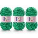 Chunky Chenille Yarn for Crocheting, #6 Green Baby Blanket Yarn for Crochet