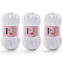 Chunky Chenille Yarn for Crocheting, #6 White Baby Blanket Yarn for Crochet