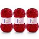 Chunky Chenille Yarn for Crocheting, #6 Red Baby Blanket Yarn for Crochet