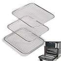 Uncoated Stainless Steel Cooking Tray Compatible with Instant Pot Vortex 10QT Only - PFAS &amp; Teflon-Free - Dishwasher Replacement Racks, 10.2"x8.97" 3-Pack Mesh for 360 Airflow &amp; Crisping