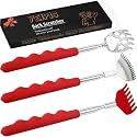 Yeipis 3 Pack Different Back Scratcher Metal Portable Telescoping Back scratchers with Rubber Handles, Extendable Back Massager Tool with Box, Stocking Stuffers for Men Women Kids Adults（Red）