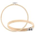 3 Pack Embroidery Hoops, KISSBUTY 7.9 inch/ 20cm Bamboo Embroidery Hoop Round Bamboo Circle Cross Stitch Hoop Ring for Art Craft Handy Sewing (3)