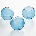 3 Pack Fixture Replacement Globe Shade, 6 Inch Diameter, E26 Base 1-5/8 Inch Fitter, Glass Globe Lampshade Cover for Pendant Wall Sconce Chandelier Vanity Light (3 Pack 6 Inch Blue Seeded Glass)