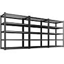 3 Pack Garage shelving 5-Tier Heavy Duty Metal Shelving Unit Adjustable Steel Storage Rack, 2500 lb Capacity, Utility Steel Shelf for Garage, Kitchen, Pantry, Warehouse Organizer 71"x35"x15.7" Black
