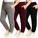 3 Pack Girls' Cotton Fleece Joggers Sweatpants Kids Teens Pants Sweats