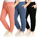 3 Pack Girls' Cotton Fleece Joggers Sweatpants Kids Teens Pants Sweats