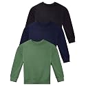 3 Pack Girls' Fleece Crewneck Sweatshirts Sweaters Kids Teens Pullover Tops