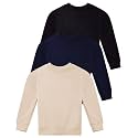3 Pack Girls' Fleece Crewneck Sweatshirts Sweaters Kids Teens Pullover Tops