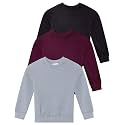3 Pack Girls' Fleece Crewneck Sweatshirts Sweaters Kids Teens Pullover Tops