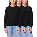 3 Pack Girls' Fleece Crewneck Sweatshirts Sweaters Kids Teens Pullover Tops