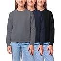 3 Pack Girls' Fleece Crewneck Sweatshirts Sweaters Kids Teens Pullover Tops