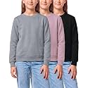 3 Pack Girls' Fleece Crewneck Sweatshirts Sweaters Kids Teens Pullover Tops