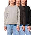 3 Pack Girls' Fleece Crewneck Sweatshirts Sweaters Kids Teens Pullover Tops