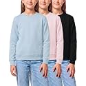 3 Pack Girls' Fleece Crewneck Sweatshirts Sweaters Kids Teens Pullover Tops