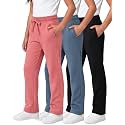 3 Pack Girls' Fleece Sweatpants Open Bottom Pants Kids Teens Tween School