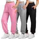 3 Pack Girls Fleece Sweatpants Thermal Joggers Pants