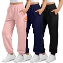 3 Pack Girls Fleece Sweatpants Thermal Joggers Pants