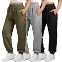 3 Pack Girls Fleece Sweatpants Thermal Joggers Pants