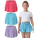 3 Pack Girls Flowy Shorts with Spandex Liner 2-in-1 Youth Butterfly Skirts for Fitness, Running, Sports