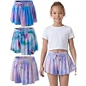 3 Pack Girls Flowy Shorts with Spandex Liner 2-in-1 Youth Butterfly Skirts for Fitness, Running, Sports