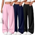 3 Pack Girls Wide Leg Sweatpants Kids Baggy Pants