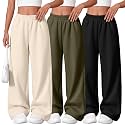 3 Pack Girls Wide Leg Sweatpants Kids Baggy Pants
