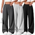3 Pack Girls Wide Leg Sweatpants Kids Baggy Pants