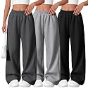3 Pack Girls Wide Leg Sweatpants Kids Baggy Pants