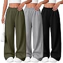 3 Pack Girls Wide Leg Sweatpants Kids Baggy Pants
