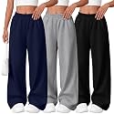3 Pack Girls Wide Leg Sweatpants Kids Baggy Pants