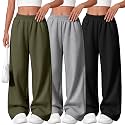 3 Pack Girls Wide Leg Sweatpants Kids Baggy Pants