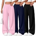3 Pack Girls Wide Leg Sweatpants Kids Baggy Pants