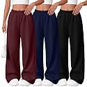 3 Pack Girls Wide Leg Sweatpants Kids Baggy Pants