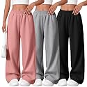 3 Pack Girls Wide Leg Sweatpants Kids Baggy Pants