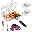 3 Pack Grill Basket, Stainless Steel Grilling baskets with Removable Handle