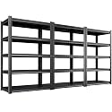 3 Pack Heavy Duty 5-Tier Garage Shelving Unit (2500 LBS Capacity)–71.2"H x 35"W x 16"D Adjustable Metal Storage Rack, Industrial Steel Utility Shelves for Garage, Pantry, Warehouse, and Basement Black