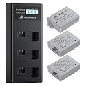 3 Pack LP-E5 Battery(1900mAh) and Smart LCD Display Charger