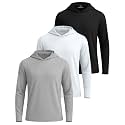 3 Pack Mens Dry Fit Pullover Hoodie Sun Sweatshirts Athletic Gym Workout