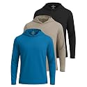 3 Pack Mens Dry Fit Pullover Hoodie Sun Sweatshirts Athletic Gym Workout
