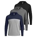 3 Pack Mens Dry Fit Pullover Hoodie Sun Sweatshirts Athletic Gym Workout