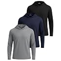 3 Pack Mens Dry Fit Pullover Hoodie Sun Sweatshirts Athletic Gym Workout