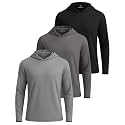 3 Pack Mens Dry Fit Pullover Hoodie Sun Sweatshirts Athletic Gym Workout