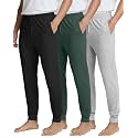3 Pack Mens Pajama Pants Joggers Lounge Sweatpants Sleep Bottoms Cuffed PJs