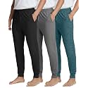 3 Pack Mens Pajama Pants Joggers Lounge Sweatpants Sleep Bottoms Cuffed PJs