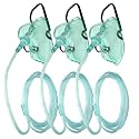 3 Pack Oxygen Mask for Face Adult with 7 Ft Tube, Adult Oxygen Mask with Adjustable Elastic Strap,DEHP Free and Latex Free Material - Adult Elongated XL,Green