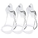 3 Pack Oxygen Mask for Face Adult with 7 Ft Tube, Adult Oxygen Mask with Adjustable Elastic Strap, DEHP Free and Latex Free Material - Adult Elongated XL,Clear