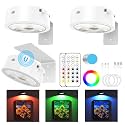 3 Pack Picture Lights for Wall, 13 RGB Color Rechargeable Battery Operated wall lights, Picture Frame lights with 3 Lighting Modes, Wireless Magnetic Painting Light with Remote Control Timer, (White)